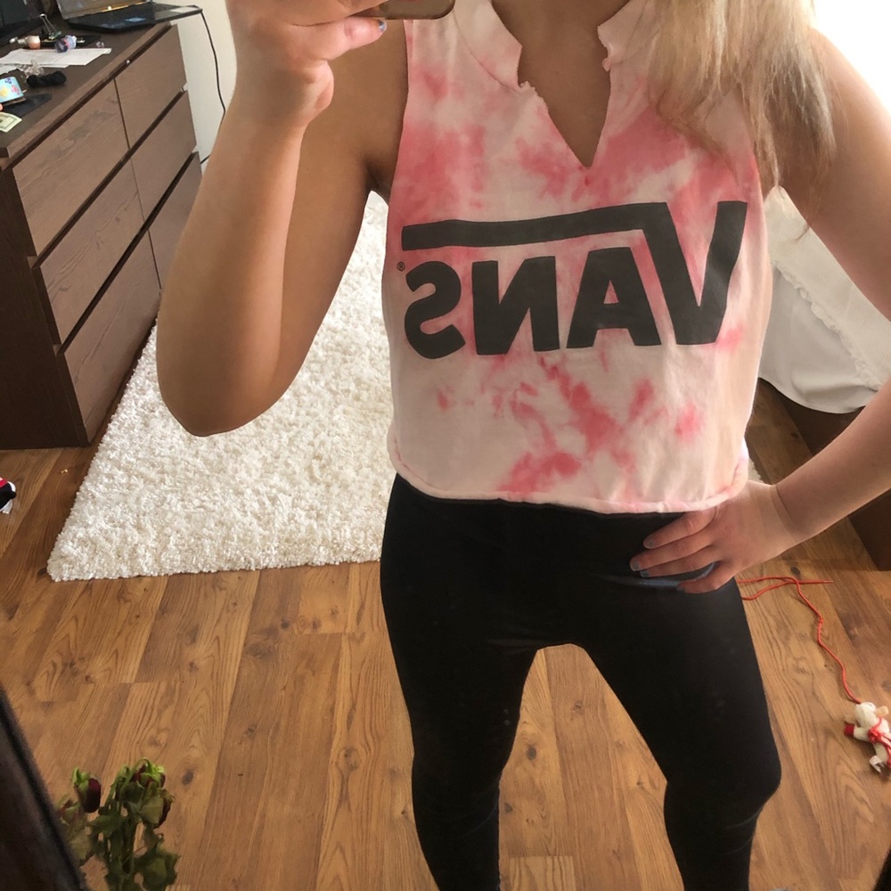Pink tie dye Vans muscle tshirt/tank - Picture 2 of 4